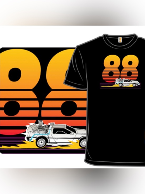 Tops - NWT - Retro 80s Graphic Tee Shirt - DeLorean Back to the Future 1980s - Size S